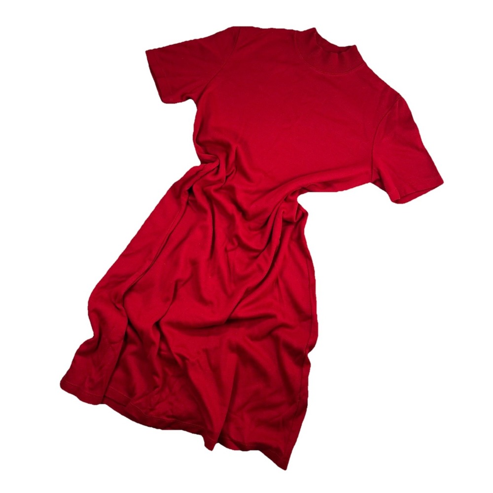 Halmode Plus Dark Red Short Sleeve Acrylic‎ Maxi Dress Size 1X